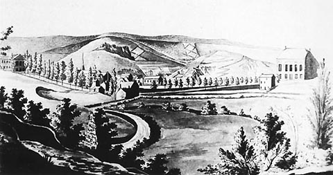 Pohled na Spa s Kasiny Vauxhall vlevo a Levoz vpravo v době